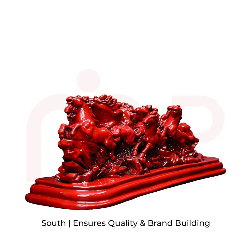 12 running red horses