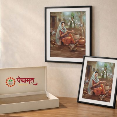 Churning Scene wooden